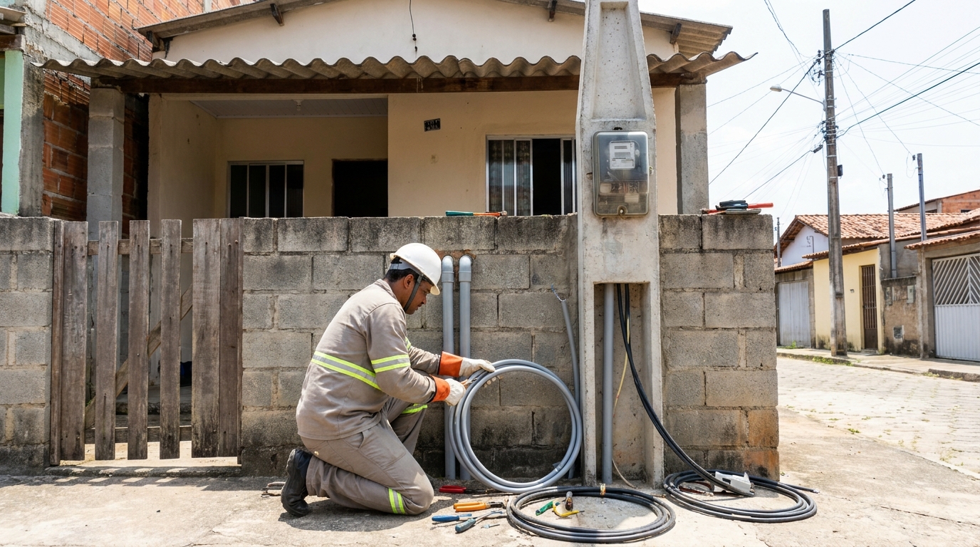 Instalação de Poste Padrão no Bebedouro, Maceió‑AL
