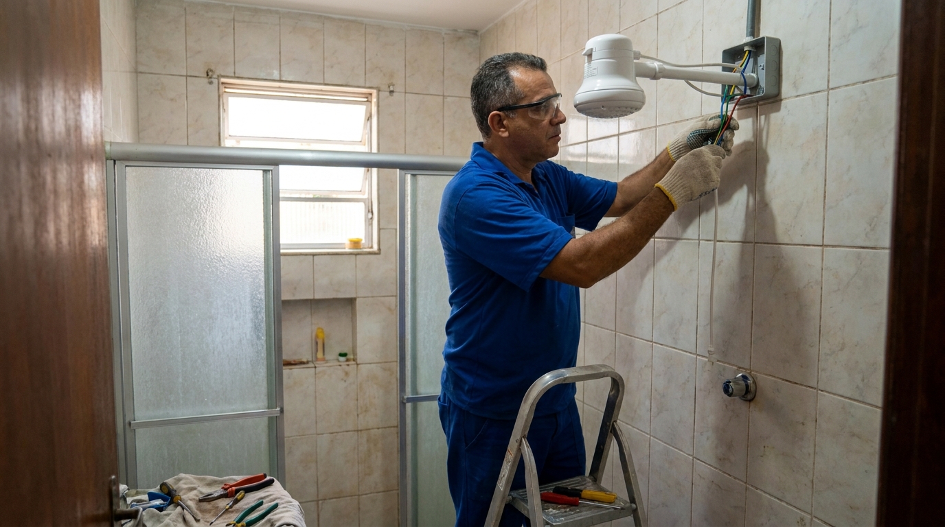 Substituição de Chuveiro Antigo no Antares, Maceió‑AL